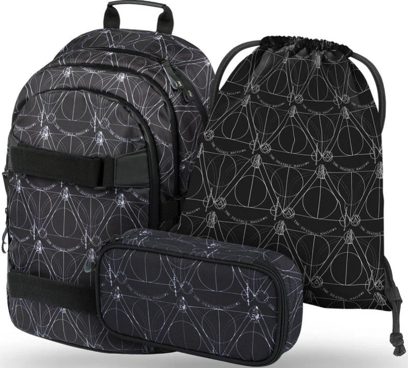 BAAGL 3 SET Skate Harry Potter Relikvie smrti: batoh, etue, sáček