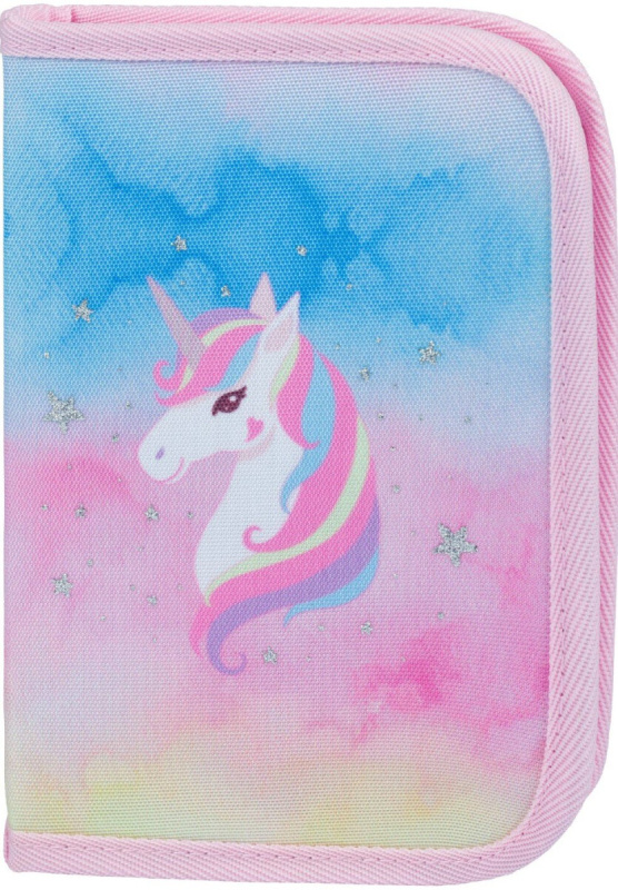 BAAGL Školní penál klasik dvě chlopně Rainbow Unicorn