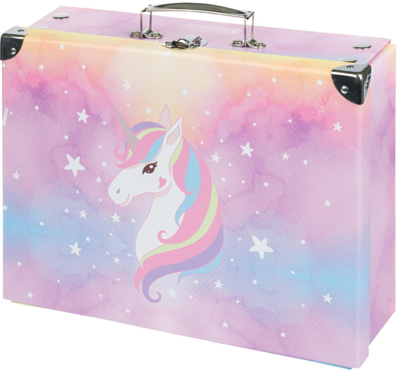 BAAGL Skládací školní kufřík Rainbow Unicorn s kováním