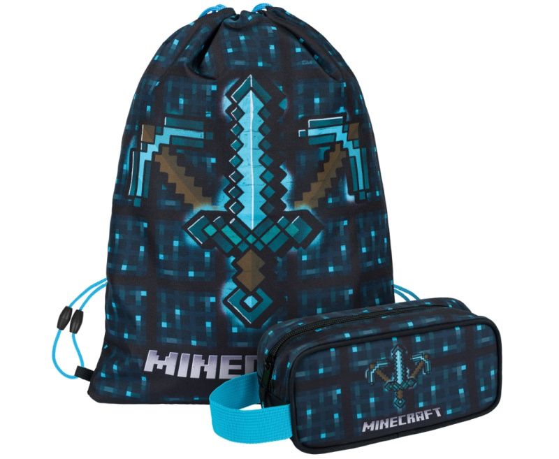 Baagl Set 2 Minecraft Blue Axe and Sword