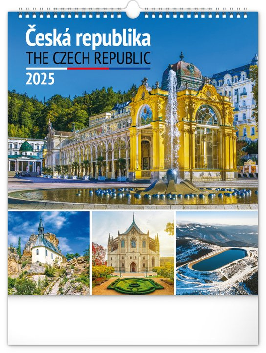 NOTIQUE Nástěnný kalendář Česká republika 2025, 30 x 34 cm