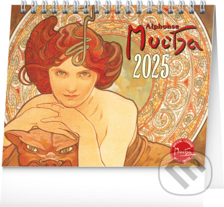 NOTIQUE Stolní kalendář Alfons Mucha 2025 (řádky)