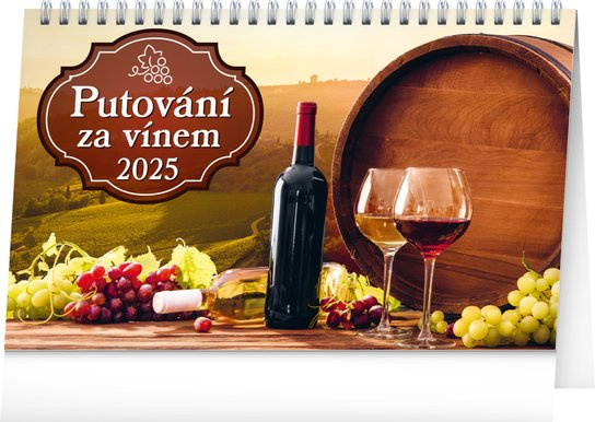 NOTIQUE Stolní kalendář Putování za vínem 2025 (řádky)