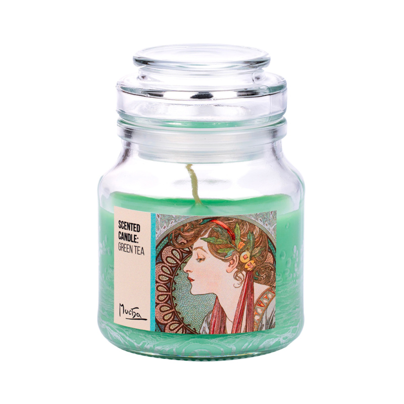 Scented candle: Green Tea - Mucha – Laurel (vonná svíčka, vůně zelený čaj)