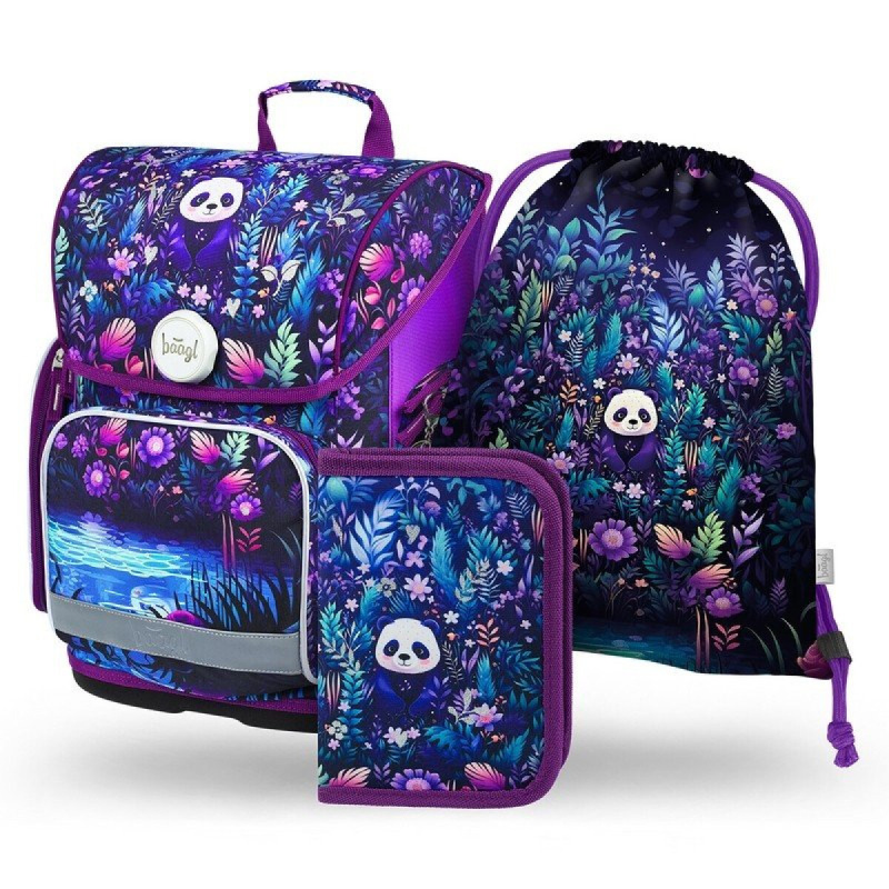 BAAGL 3 SET Ergo Jungle Panda: aktovka, penál, sáček