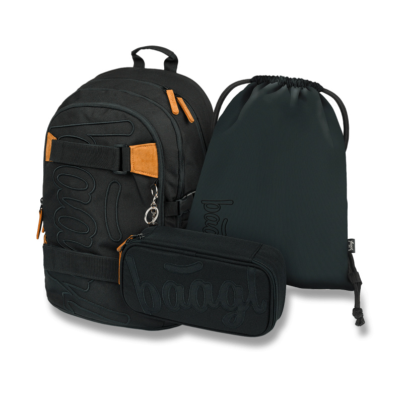 BAAGL 3 SET Skate Darkness: batoh, penál, sáček