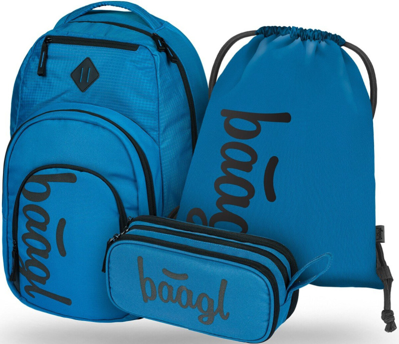 BAAGL 3 SET Coolmate Ocean Blue: batoh, penál, sáček