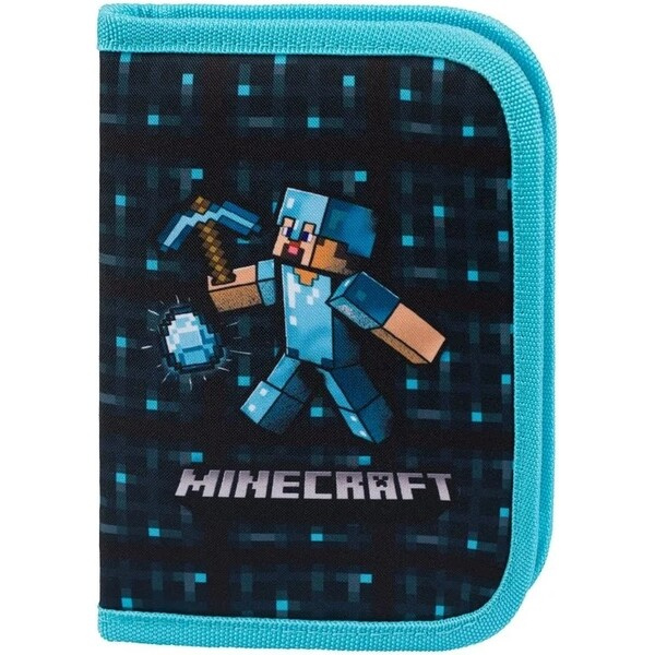 Školní penál Minecraft s motivem modré sekyry