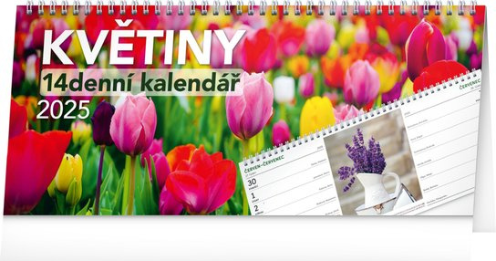 Stolní kalendář Květiny 2025 – 14denní