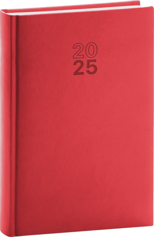 Denní diář Aprint 2025, červený