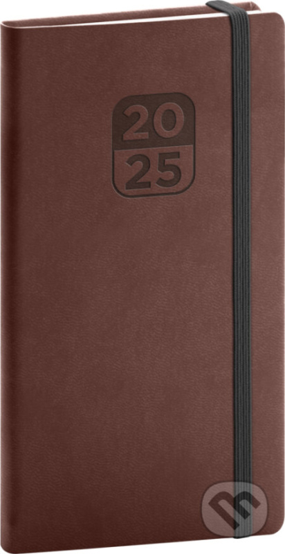 NOTIQUE Vreckový diár Aprint Top 2025 - hnedý (slovenský, český, maďarský, anglický, ruský, nemecký)
