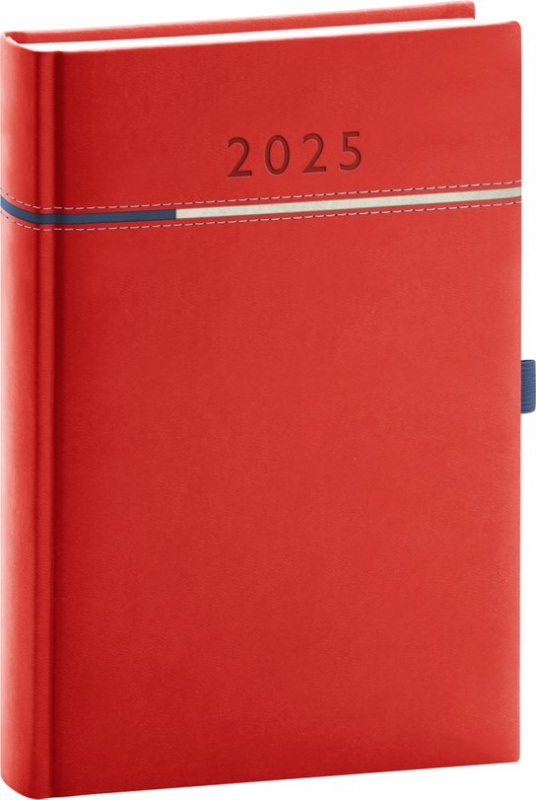Denní diář Tomy 2025, červeno-modrý