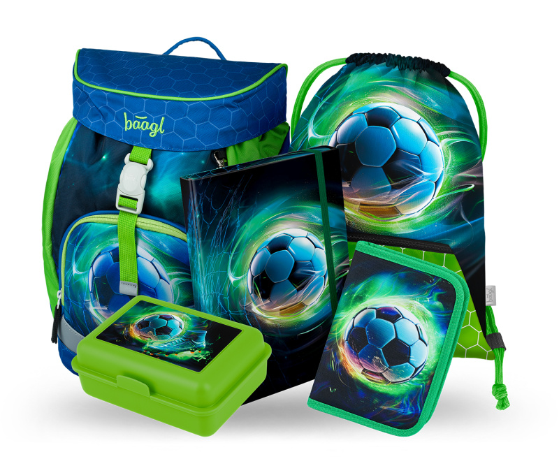Baagl 5 SET Airy Fotbal Míč: batoh, penál, sáček, desky, box