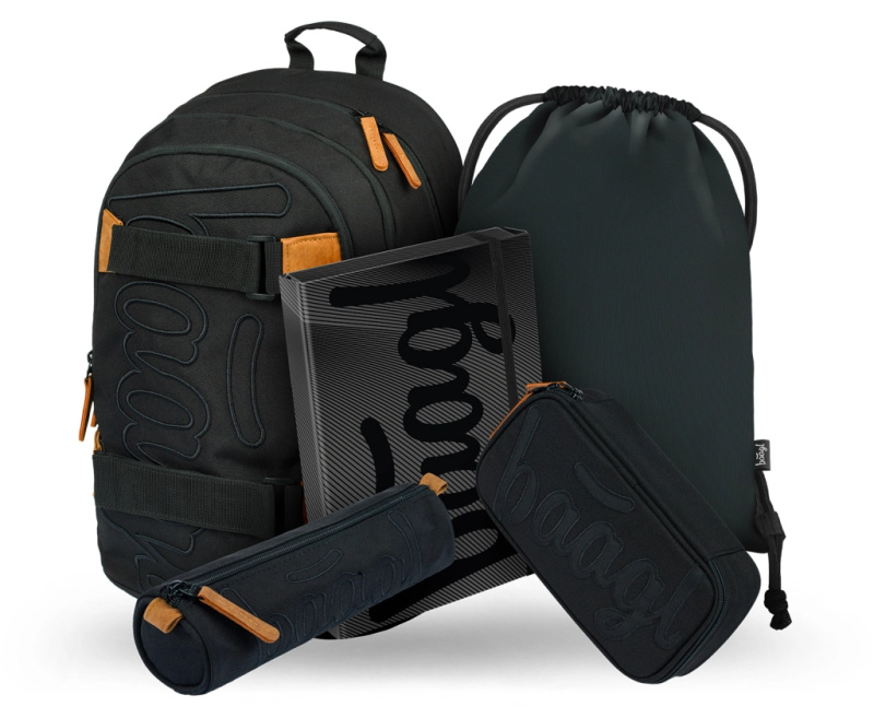 Školní set BAAGL Skate Darkness: batoh, penál, pouzdro, sáček, desky