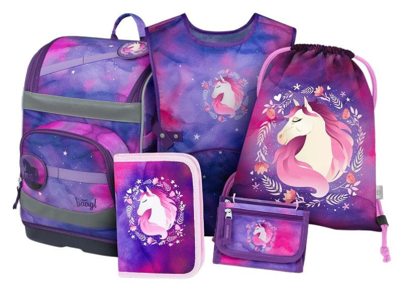 BAAGL SET 5 Zippy Plus Kůň: aktovka, penál, sáček, zástěra, peněženka  Presco Group