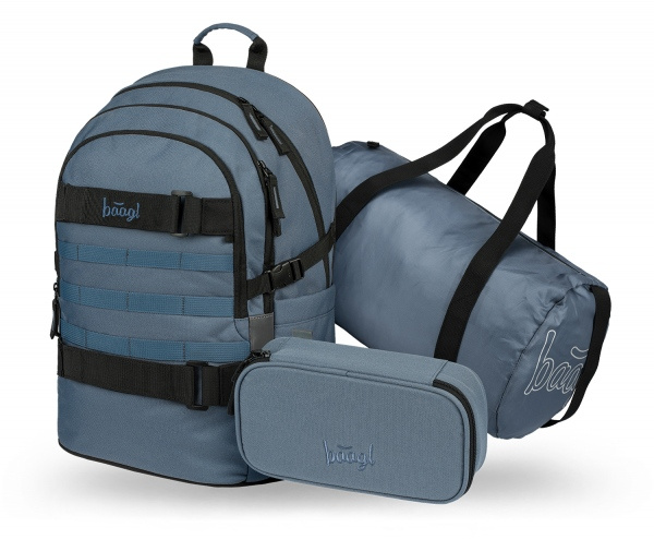 Set školních tašek Skate Dust Blue: batoh, penál, sportovní taška