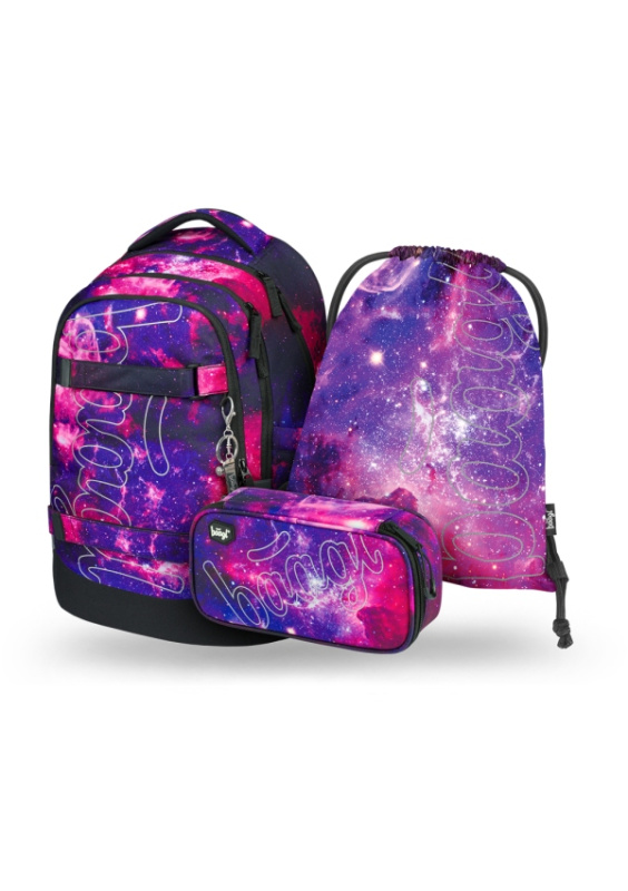 Školní set Baagl Galaxy: batoh, penál, sáček