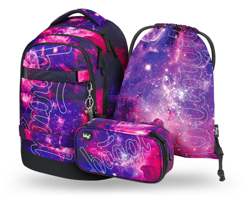 Školní set Baagl Galaxy: batoh, penál, sáček