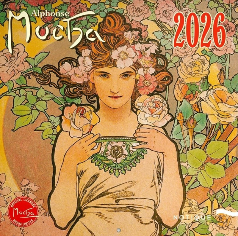 Poznámkový kalendář Alfons Mucha 2026