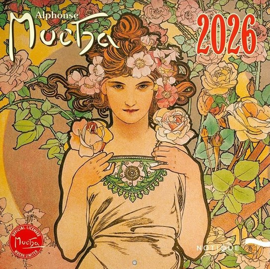 Poznámkový kalendář Alfons Mucha 2026