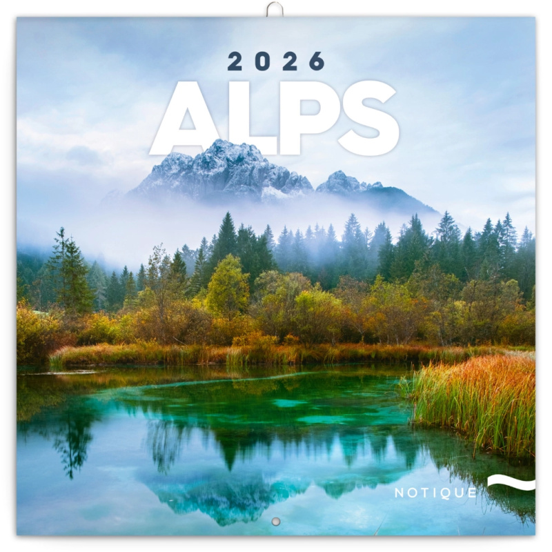 Poznámkový kalendář Alpy 2026