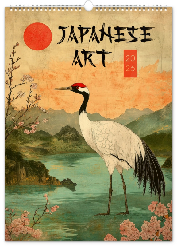 NOTIQUE Nástenný kalendár Vintage plagáty – Japanese art 2026