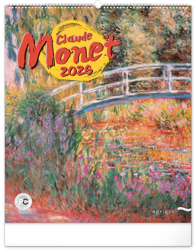 NOTIQUE Nástenný kalendár Claude Monet 2026, 48 x 56 cm