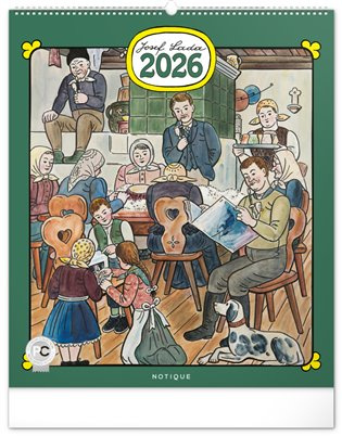 NOTIQUE Nástěnný kalendář Josef Lada 2026, 48 x 56 cm Presco Group