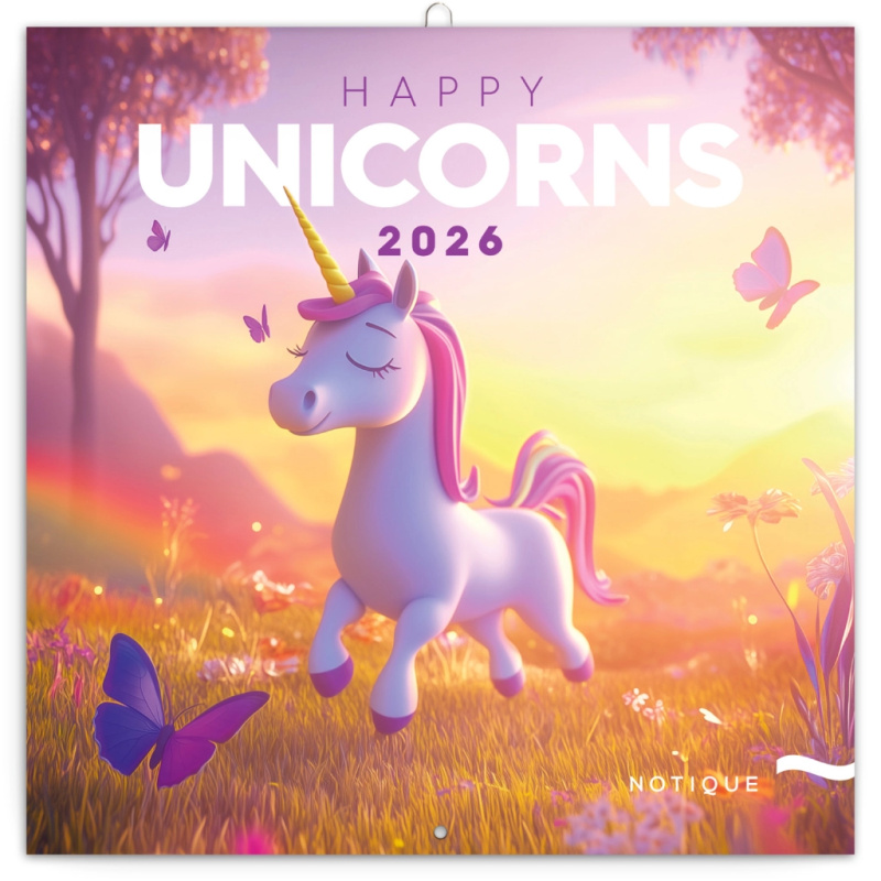 Poznámkový kalendář Veselí jednorožci 2026