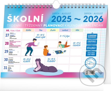 Školní plánovací kalendář s háčkem 2026