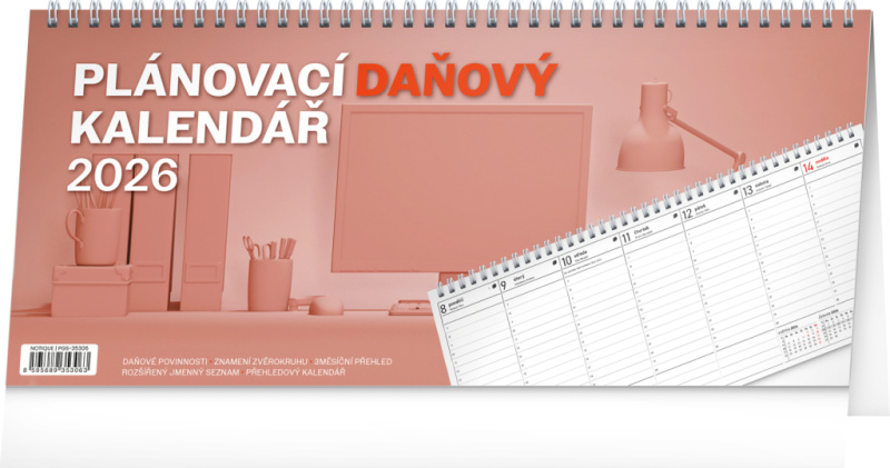 Plánovací daňový 2026 - stolní pracovní kalendář