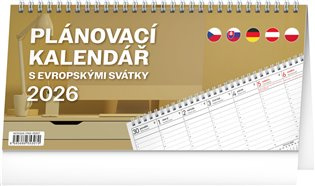 NOTIQUE Stolní Plánovací kalendář s evropskými svátky 2026