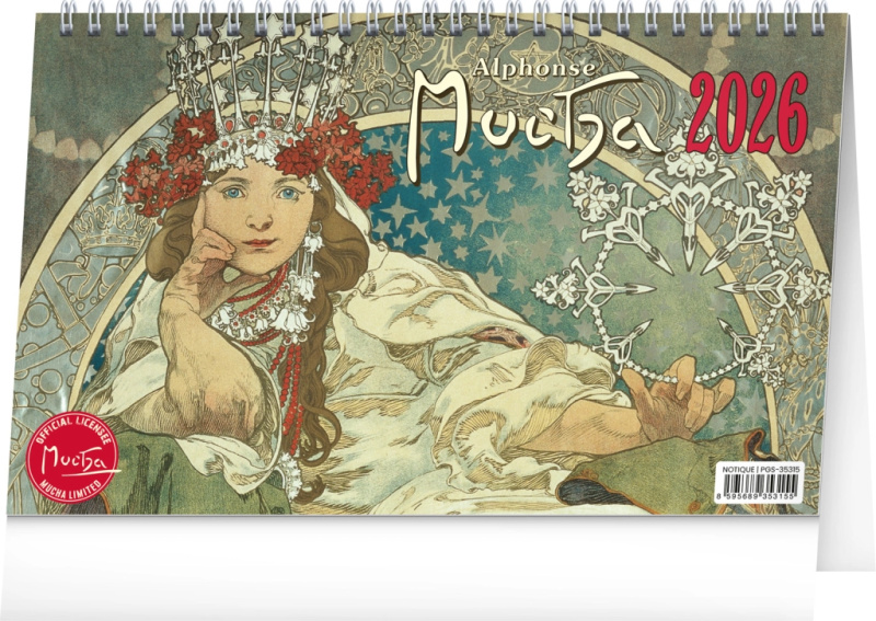 Stolní kalendář Alfons Mucha 2026