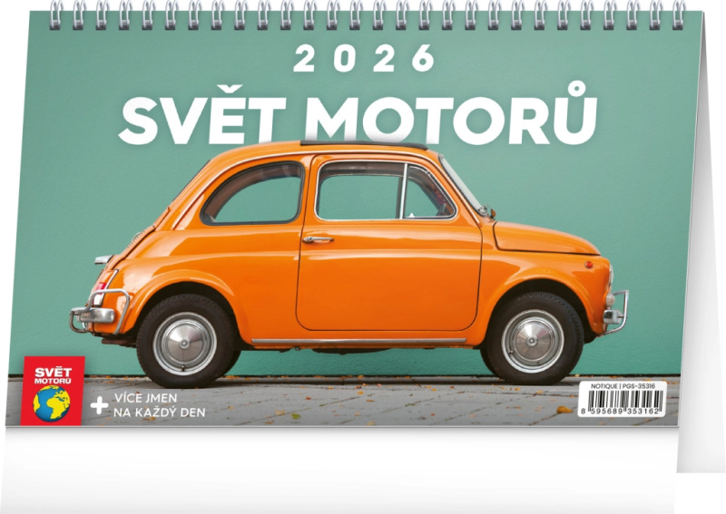 Svět motorů 2026 - stolní kalendář - kniha z kategorie Stolní kalendáře