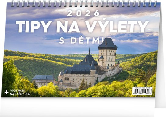 NOTIQUE Stolní kalendář Tipy na výlety s dětmi 2026