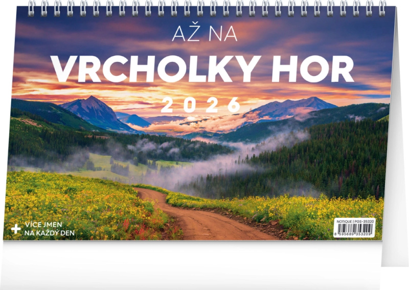 Stolní kalendář Až na vrcholky hor 2026