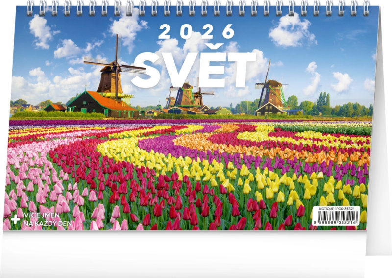 NOTIQUE Stolový kalendár Svet 2026
