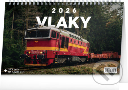 NOTIQUE Stolní kalendář Vlaky 2026