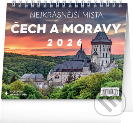 Stolní kalendář Nejkrásnější místa Čech a Moravy 2026