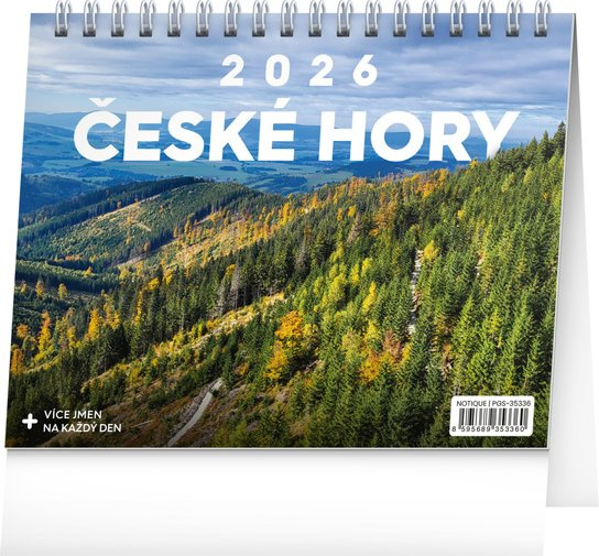NOTIQUE Stolový kalendár České hory CZ 2026, 16,5 x 13 cm