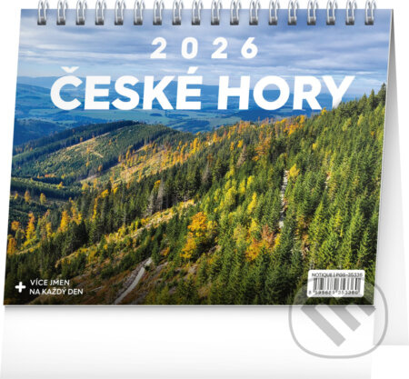 NOTIQUE Stolový kalendár České hory CZ 2026, 16,5 x 13 cm