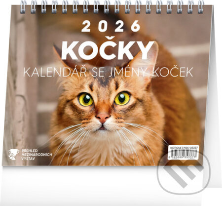 Stolní kalendář Kočky 2026 se jmény