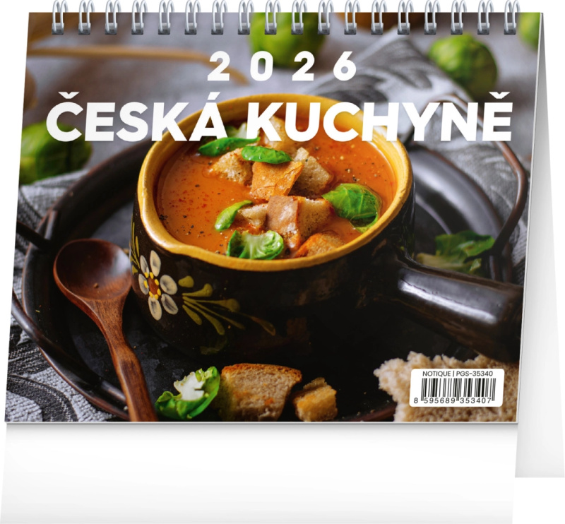 NOTIQUE Stolový kalendár Česká kuchyňa CZ 2026, 16,5 x 13 cm