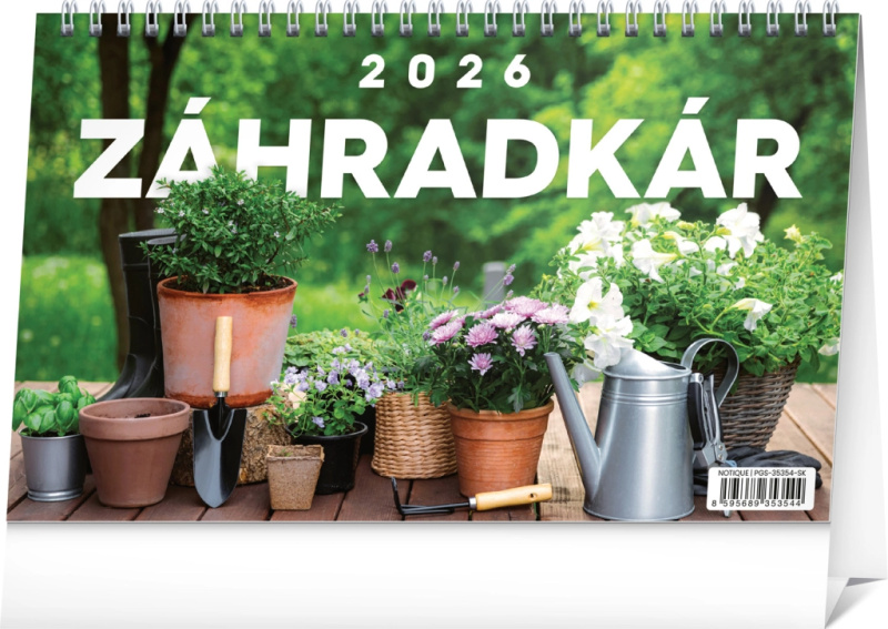 NOTIQUE Stolový kalendár Záhradkár 2026, 23,1 x 14,5 cm