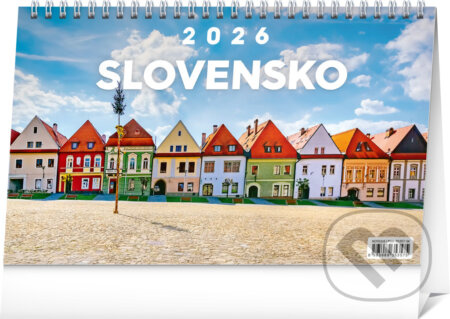 NOTIQUE Stolový kalendár Slovensko 2026, 23,1 x 14,5 cm