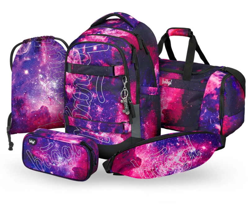 Set Baagl Galaxy: batoh, penál, sáček, sportovní taška