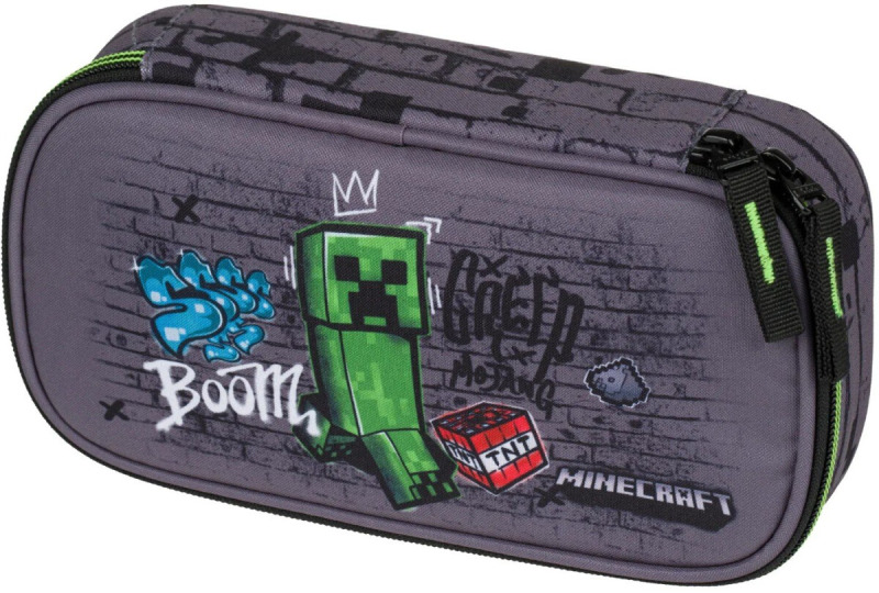 BAAGL Školní penál etue Skate Minecraft TNT Vícebarevná