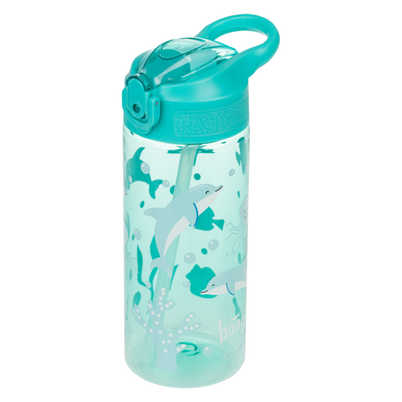 BAAGL Tritanová láhev na pití s brčkem Delfín 500 ml Presco Group