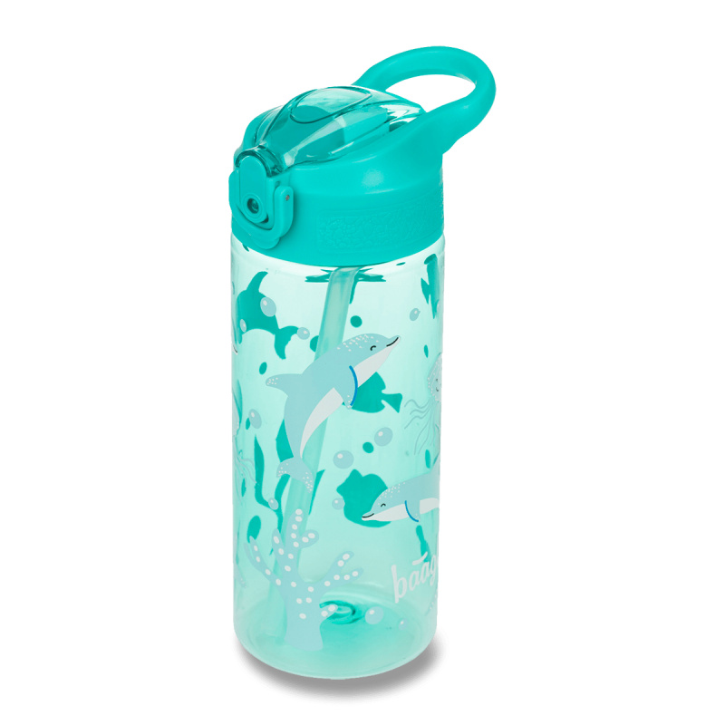 BAAGL Tritanová láhev na pití s brčkem Delfín 500 ml Presco Group
