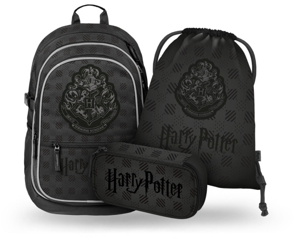 Školní set BAAGL HARRY POTTER Bradavice černý – batoh, penál a sáček